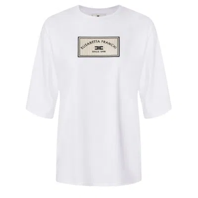 ELISABETTA FRANCHI T-SHIRT WOMAN ELISABETTA FRANCHI - MESH - WHITE