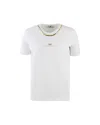 Elisabetta Franchi White Cotton Jersey T-shirt With Necklace Detail In White