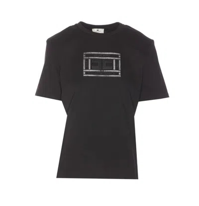 Elisabetta Franchi Crewneck Short Sleeves Straight Hem T-shirt In Multi