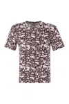 Elisabetta Franchi Lettering Jersey T-shirt Small In Gesso-red-black
