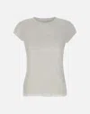 Elisabetta Franchi Crew Neck Modal T-shirt With Embroidered Thread In White