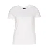 Elisabetta Franchi White Logo Tee Round Neck Tone On In White