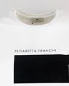 Elisabetta Franchi T Shirt In Jersey Con Macro Logo In White