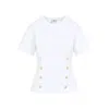 Elisabetta Franchi Button Embellished T-shirt In White