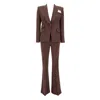 Elisabetta Franchi Tailored Suit In Brown