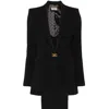 Elisabetta Franchi Logo-plaque Crepe Suit In Black