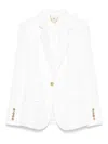 Elisabetta Franchi Krepp-blazer Mit Riemendetail In White