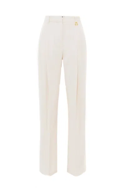 Elisabetta Franchi Tailored Beige Trousers With High Waist In Neutral