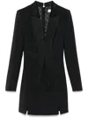 Elisabetta Franchi Satin-lapels Crepe Mini Dress In Black