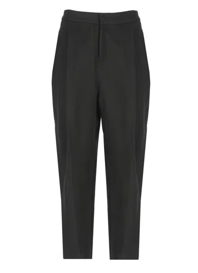ELISABETTA FRANCHI ELISABETTA FRANCHI TAILORED BLACK PANTS WITH SIDE SLIT POCKETS