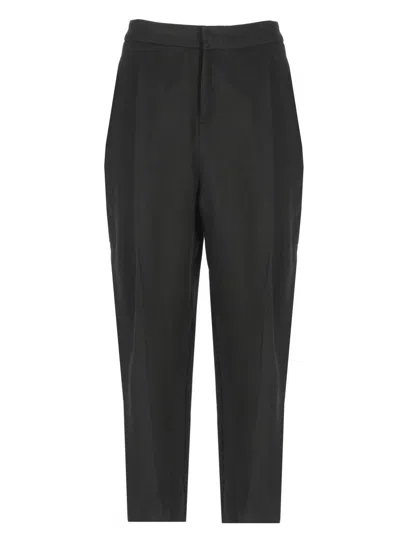 ELISABETTA FRANCHI TAILORED BLACK PANTS WITH SIDE SLIT POCKETS