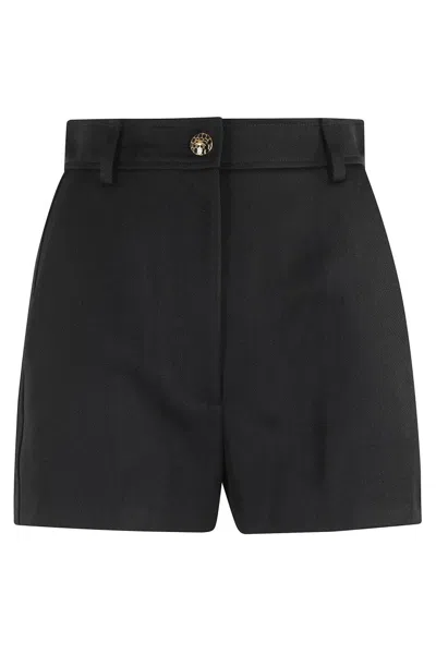 Elisabetta Franchi High-waisted Fitted Shorts Featuring Back Pockets In Black