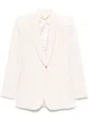 Elisabetta Franchi Cream-colored Blazer With A Golden Button In White