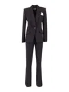 Elisabetta Franchi Tailored Black Suit With Fitted Blazer And Straight-leg Trousers In Brown