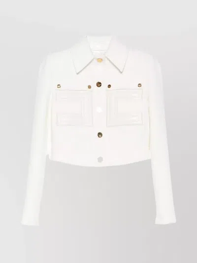 Elisabetta Franchi Tailored Blazer With Long Sleeves And Pockets In White