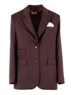 Elisabetta Franchi Tailored Blazer With Notch Lapel In Burgundy