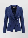 Elisabetta Franchi Tailored Blazer With Padded Shoulders And Covered Buttons