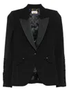 Elisabetta Franchi Tailored Blazer With Satin Lapel In Black