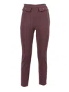 Elisabetta Franchi Tailored Brown Pants With High Waist And Polished Accents In Multi