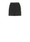 Elisabetta Franchi Shorts In Lightweight Crepe With Jeweled Chain Clothing In Black