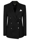 Elisabetta Franchi Tailored Double-breasted Black Blazer In Black
