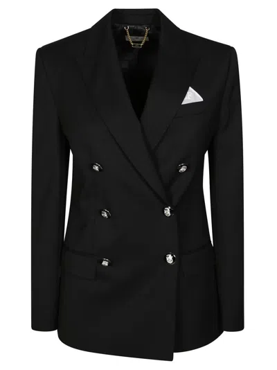 Elisabetta Franchi Tailored Double-breasted Black Blazer