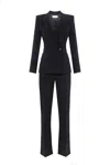 Elisabetta Franchi Tailored Double-breasted Blazer With Flared Trousers In Black