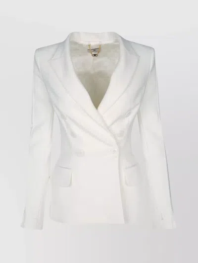 ELISABETTA FRANCHI TAILORED DOUBLE-BREASTED JACKET WITH AMERICAN REAR VENT