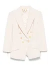 Elisabetta Franchi Tailored Double-breasted Jacket With Gold Buttons In Multi