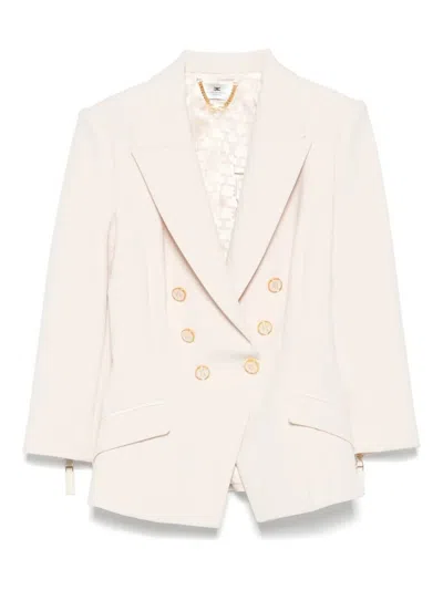 ELISABETTA FRANCHI ELISABETTA FRANCHI TAILORED DOUBLE-BREASTED JACKET WITH GOLD BUTTONS