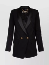 ELISABETTA FRANCHI TAILORED DOUBLE-BREASTED JACKET WITH STRUCTURED SHOULDERS