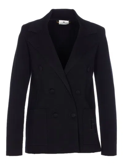 ELISABETTA FRANCHI TAILORED DOUBLE-BREASTED JACKET WITH STRUCTURED SILHOUETTE