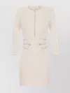 Elisabetta Franchi Tailored Dresses Featuring Gold-tone Hardware In Neutral