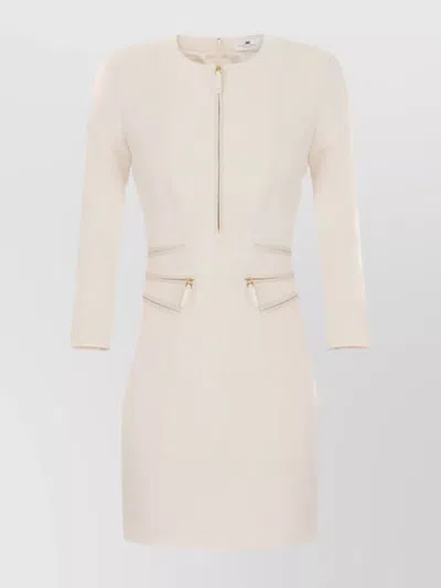 Elisabetta Franchi Tailored Dresses Featuring Gold-tone Hardware In Neutral