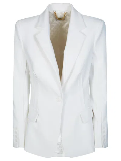Elisabetta Franchi Tailored Fitted Shape Flap Pockets Jacket In White