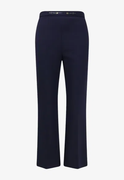 Elisabetta Franchi Tailored Flared Pants In Blue