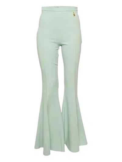 Pre-owned Elisabetta Franchi Tailored Flared Trousers In Green