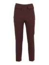 Elisabetta Franchi Tailored High-waisted Trousers With Decorative Flap Pockets In Brown