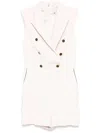 Elisabetta Franchi Tailored Jumpsuit With Decorative Buttons In Neutral