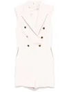 Elisabetta Franchi Tailored Jumpsuit With Decorative Buttons In White