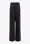 Elisabetta Franchi Tuxedo Trouser With Belt And Enamelled Detail In Black