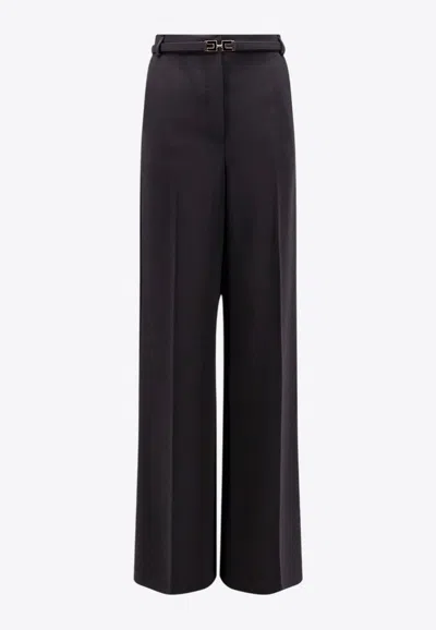 ELISABETTA FRANCHI TAILORED PANTS WITH SATIN-BANDS
