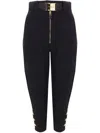 Elisabetta Franchi Tailored Pants With Unique Belt Detail In Black