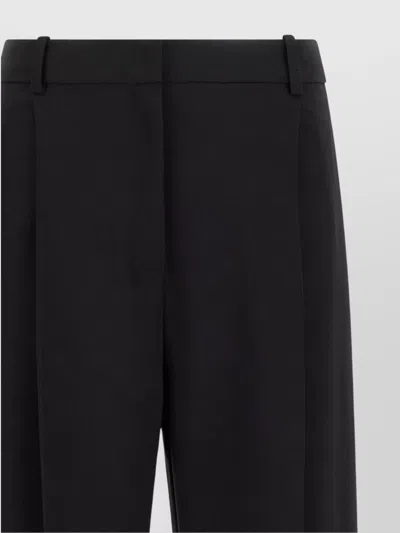 Elisabetta Franchi Tailored Pleated Trousers Featuring Belt Loops In Black