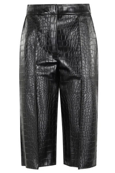 Elisabetta Franchi Tailored Python-effect Imitation Leather Pants In Black