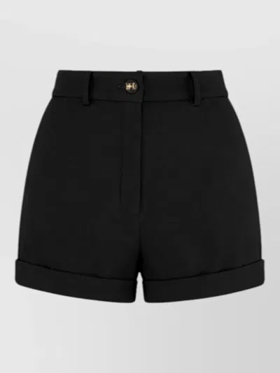 Elisabetta Franchi Tailored Shorts Belt Loops And Pockets In Black