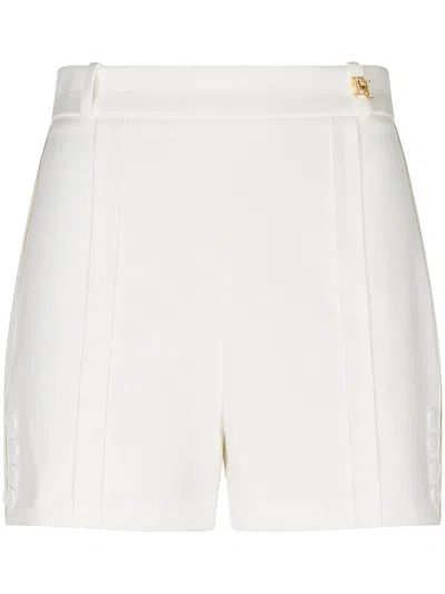 Elisabetta Franchi Tailored Shorts With High Waist And Button Detailing In White