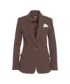 Elisabetta Franchi Tailored Single-button Blazer With Flap Pockets In Brown