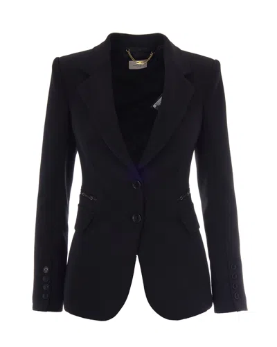 Elisabetta Franchi Tailored Single-breasted Blazer In Nero