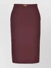 Elisabetta Franchi Tailored Skirts With High Waist And Back Slit In Burgundy